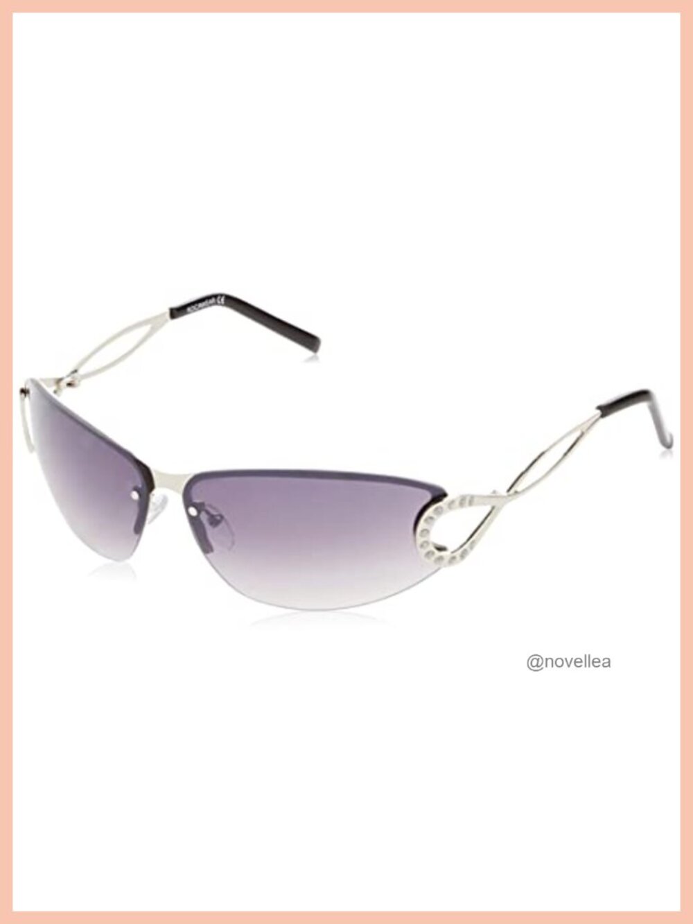 Women's Semi-Rimless Metal Sunglasses UV400 Protective Rectangular Oval